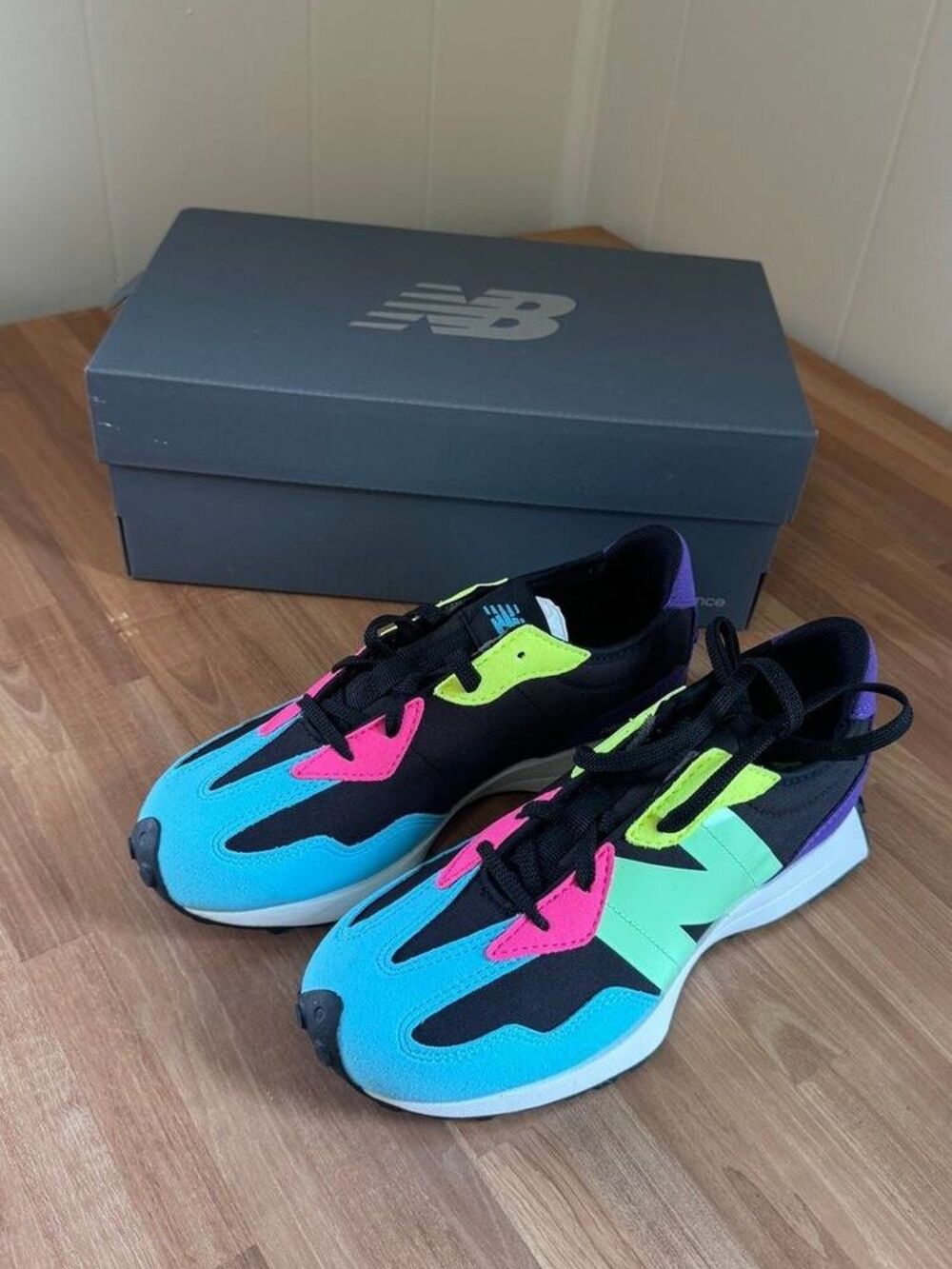 New Balance 327 Big Kid 'Black Green Purple' (GS327CE) - Size 4Y